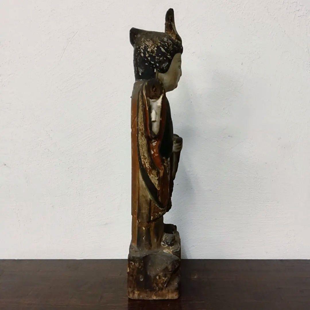 仏教美術  木彫  神像  仏像  時代  アンティーク