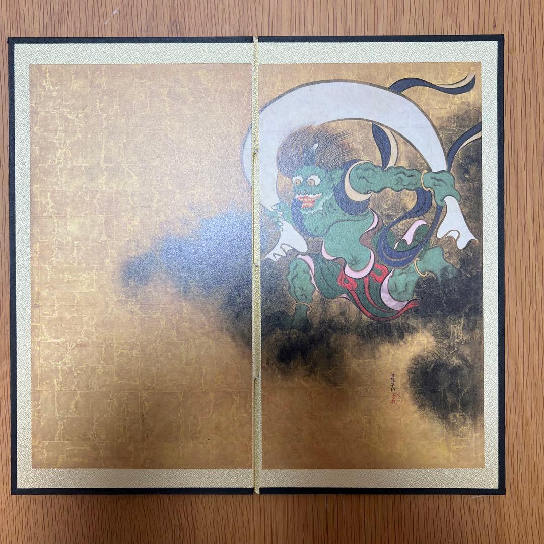 【未使用美品】風神雷神図/夏秋草図屏風　両面屏風