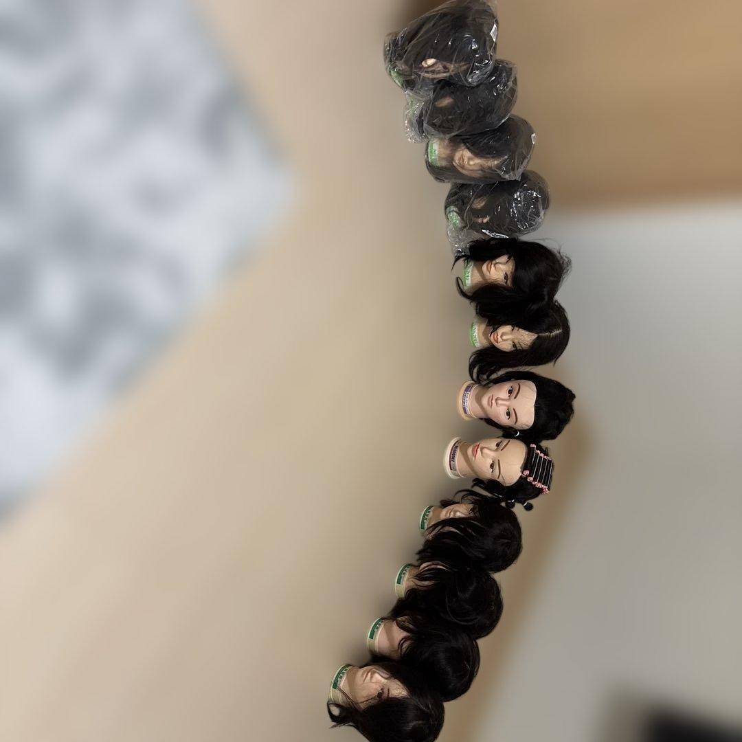 か*様 カットウィッグ　カットマネキン　パーマ 美容師練習用　国家試験用　12体