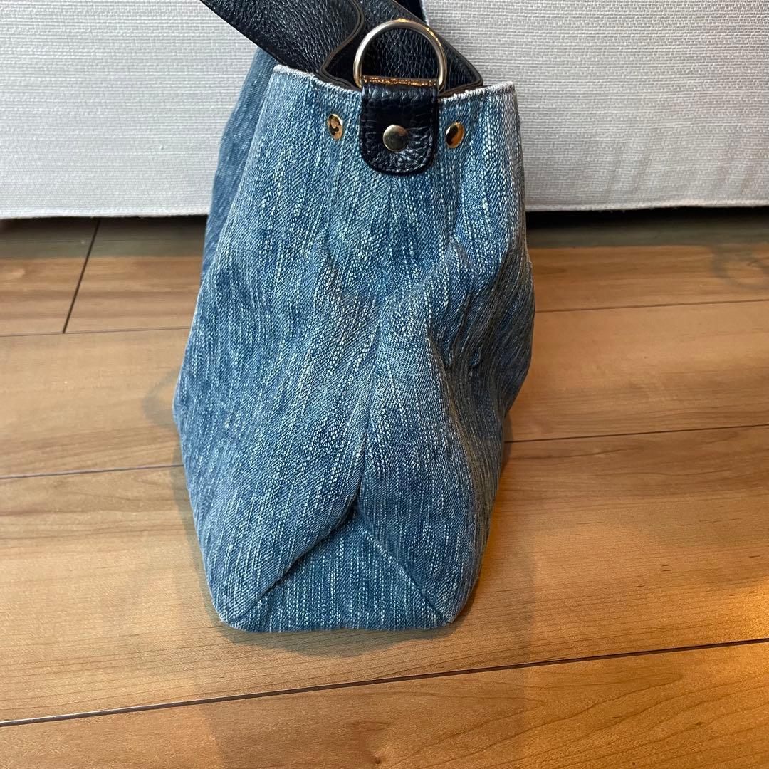 極美品　アタオ　エルヴィ　ハンドバッグ　ショルダーバッグ　デニム