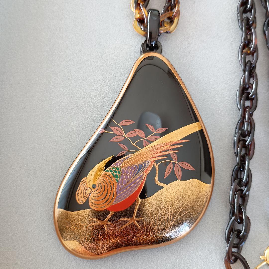 本鼈甲 金蒔絵 螺鈿 作家物 武司 鼈甲 べっ甲 工芸品 ネックレス 装飾品