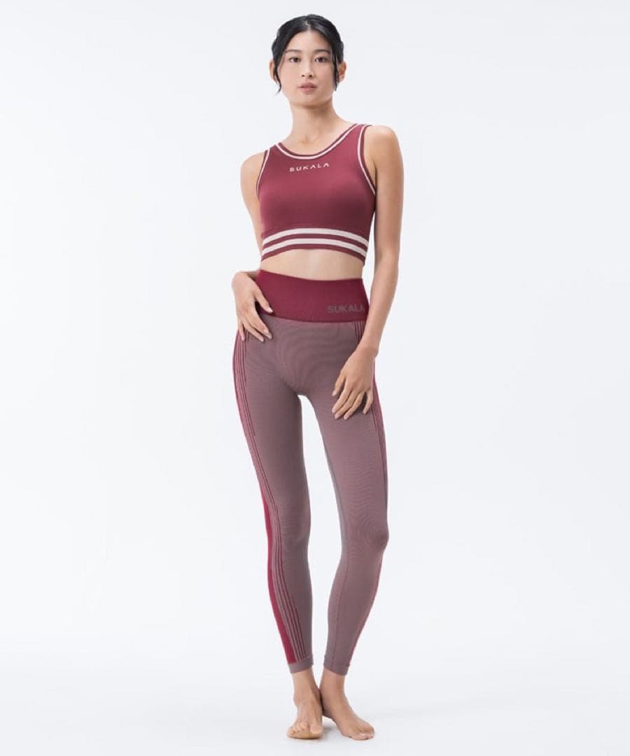 LAVA【SUKALA】シャドーストライプメランジレギンス チャコール M、L