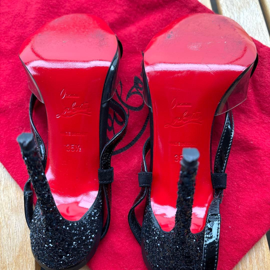 ルブタン　クリアストラップ　グリッター　ハイヒール　パンプス　サンダル　35.5