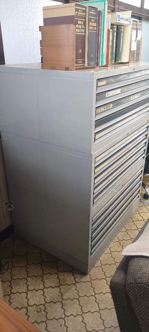 【引取限定】okamura マップケース3点セット ベース付き A1 中古品