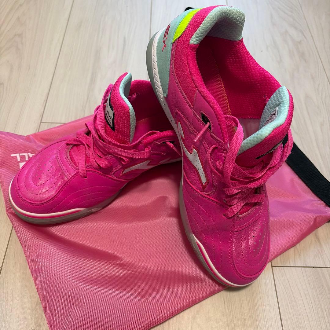 Joma Top Flex フットサルシューズ ピンク 収納バッグ付き