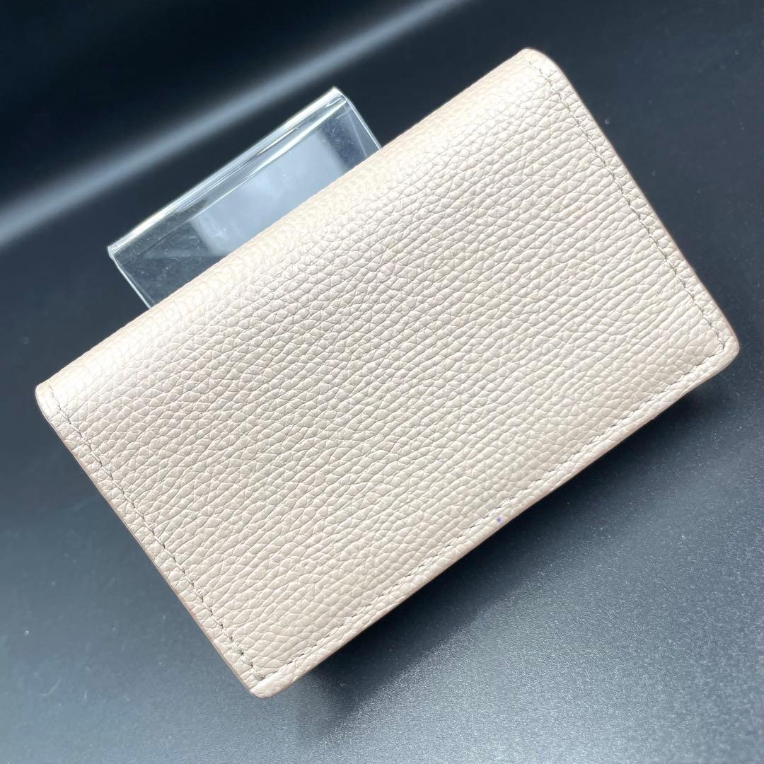 鑑定済・極美品★ロエベ　アナグラム　ビジネスカードホルダー　名刺入れ　ベージュ系