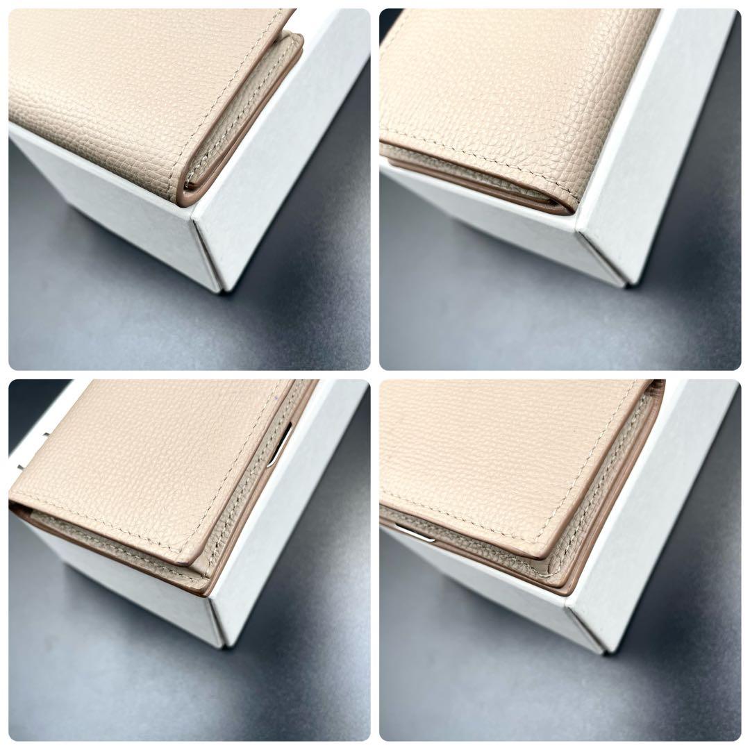 鑑定済・極美品★ロエベ　アナグラム　ビジネスカードホルダー　名刺入れ　ベージュ系