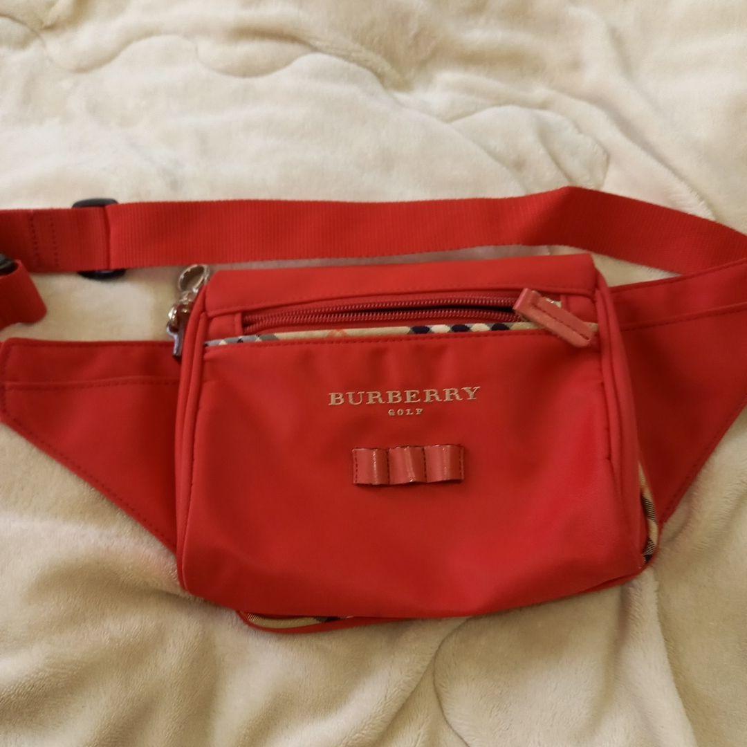 激レア BURBERRY GOLF ウエストポーチ レッド