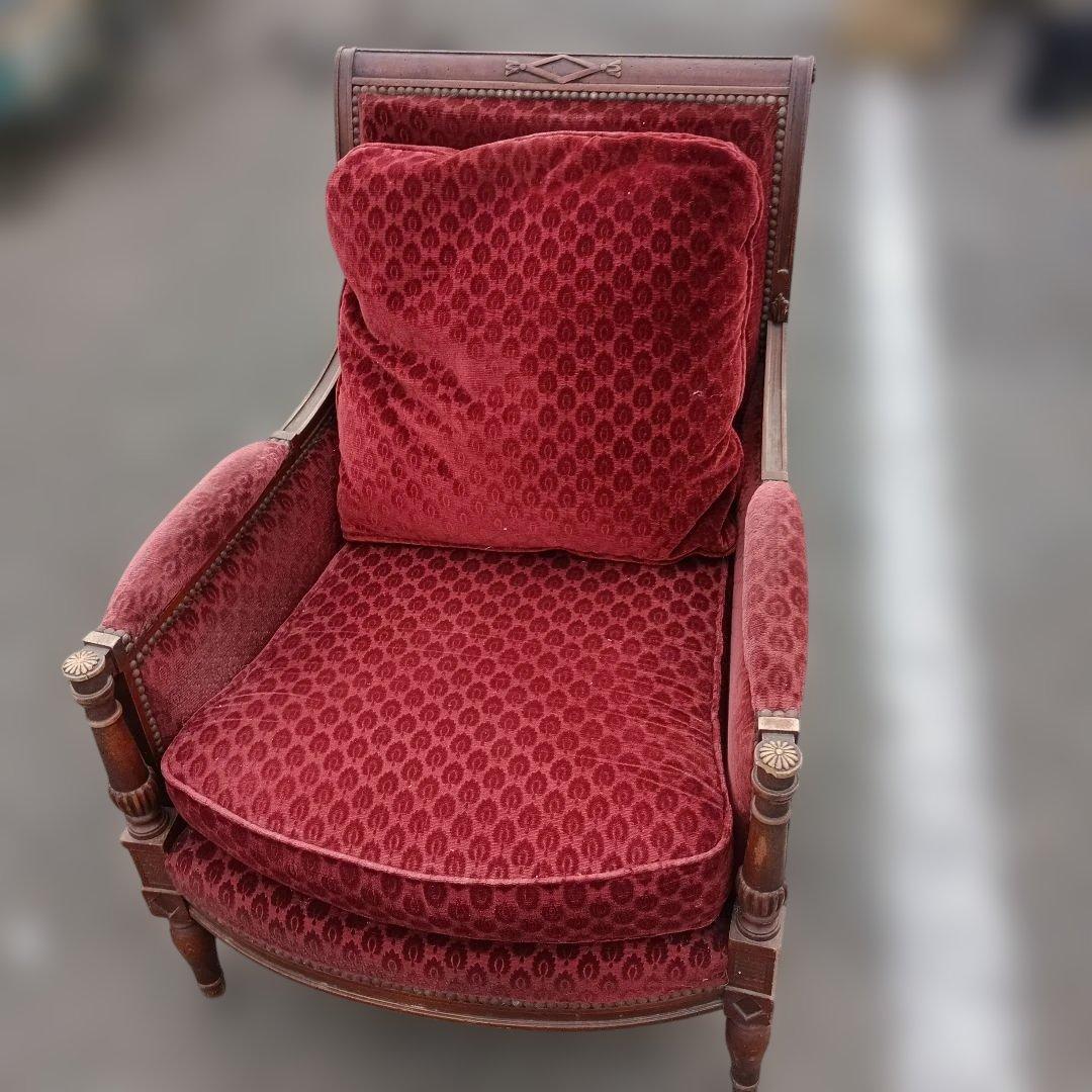 4701)ジャン・ロシェ　1人掛け　１Pソファー　フランスヴィンテージ