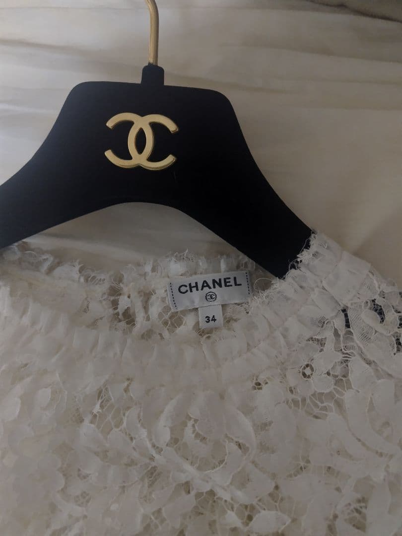 専用【希少／美品】CHANEL 長袖ブラウス 総レース ティアード フラワー