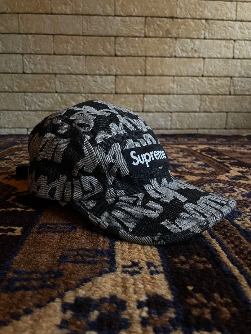 帽子 supreme Fat Tip Jacquard Denim Camp Cap