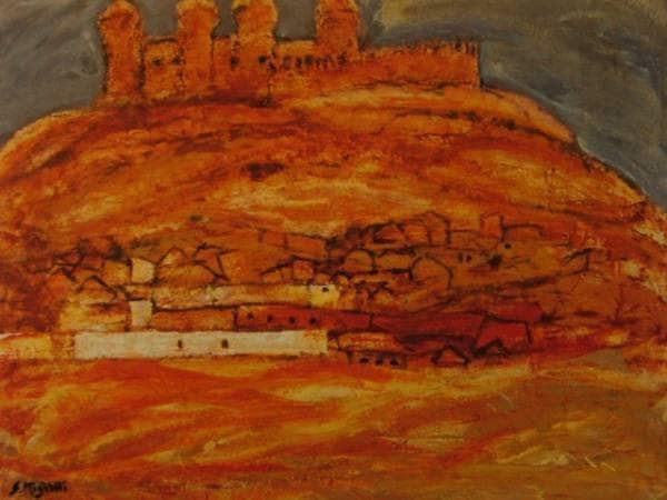 三岸節子、【ラコラオーラの城】、希少な大判額装用画集より、美品、新品額装付