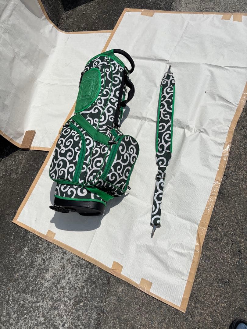 AZROF アズロフ スタンド キャディバッグ カラクサグリーン 唐草模様