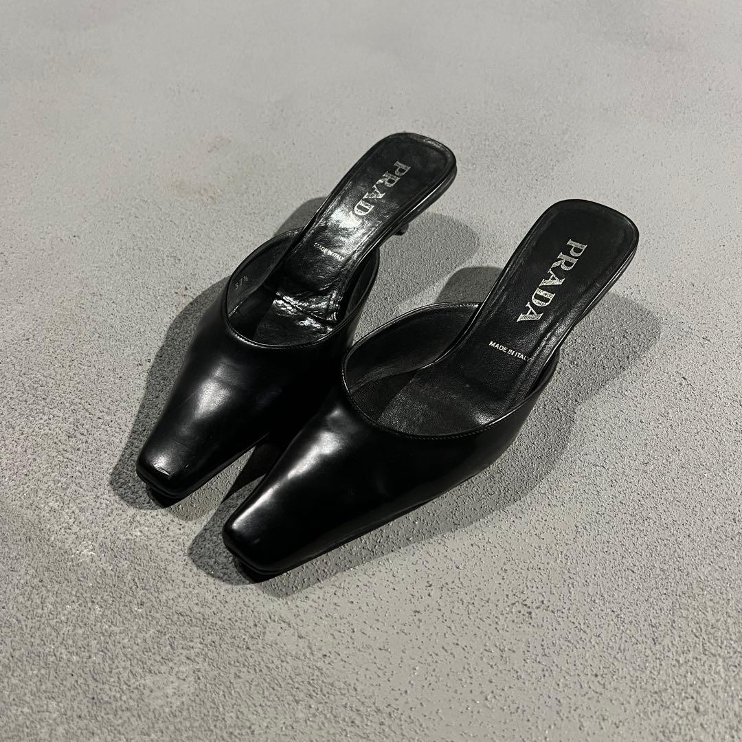 靴 Archive PRADA square toe leather mules