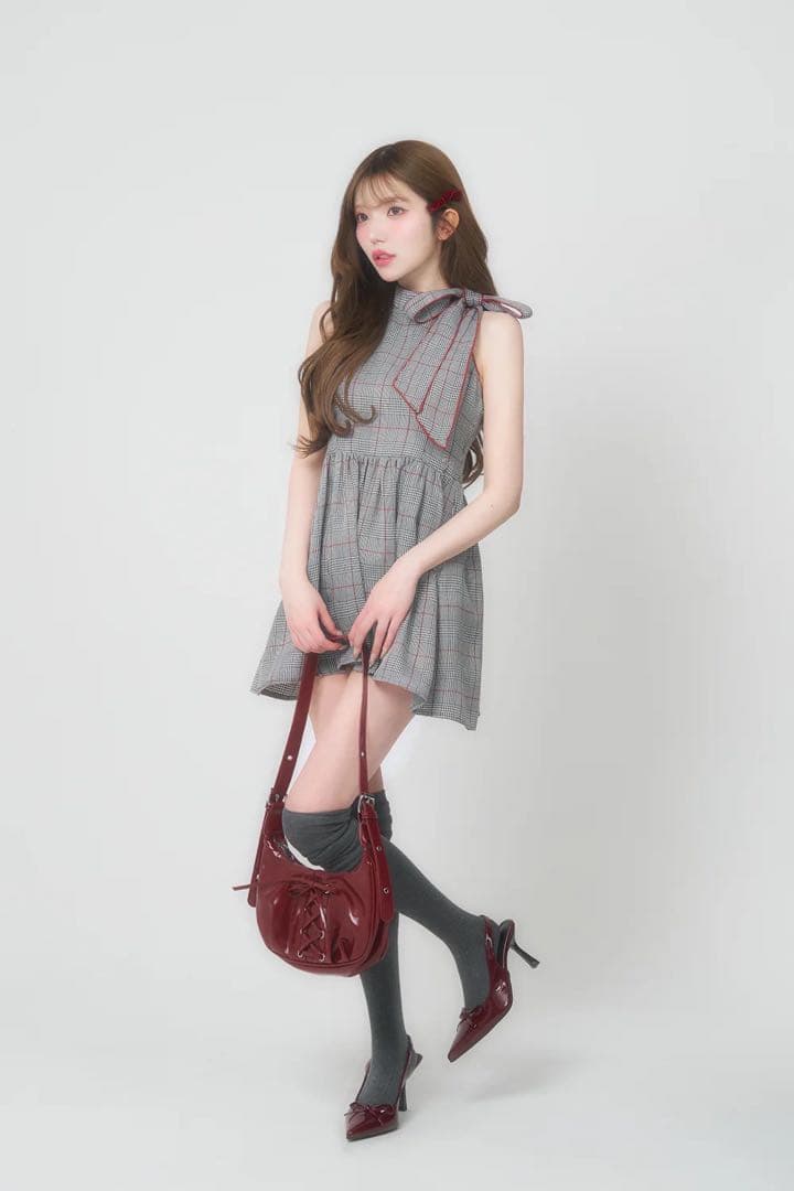 新品未使用品 BELEAR MIMI グレンチェックフレアミニ ワンピース