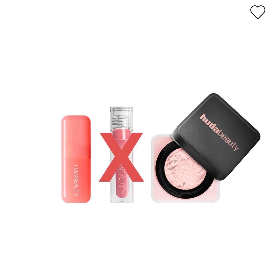 HUDA BEAUTY ルースパウダー チーク リップ 2点セット