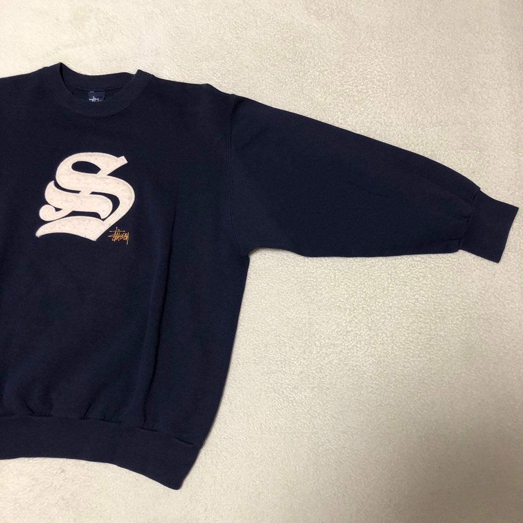 old stussy ステューシー　USA製　紺タグ　90s スウェット　紺色