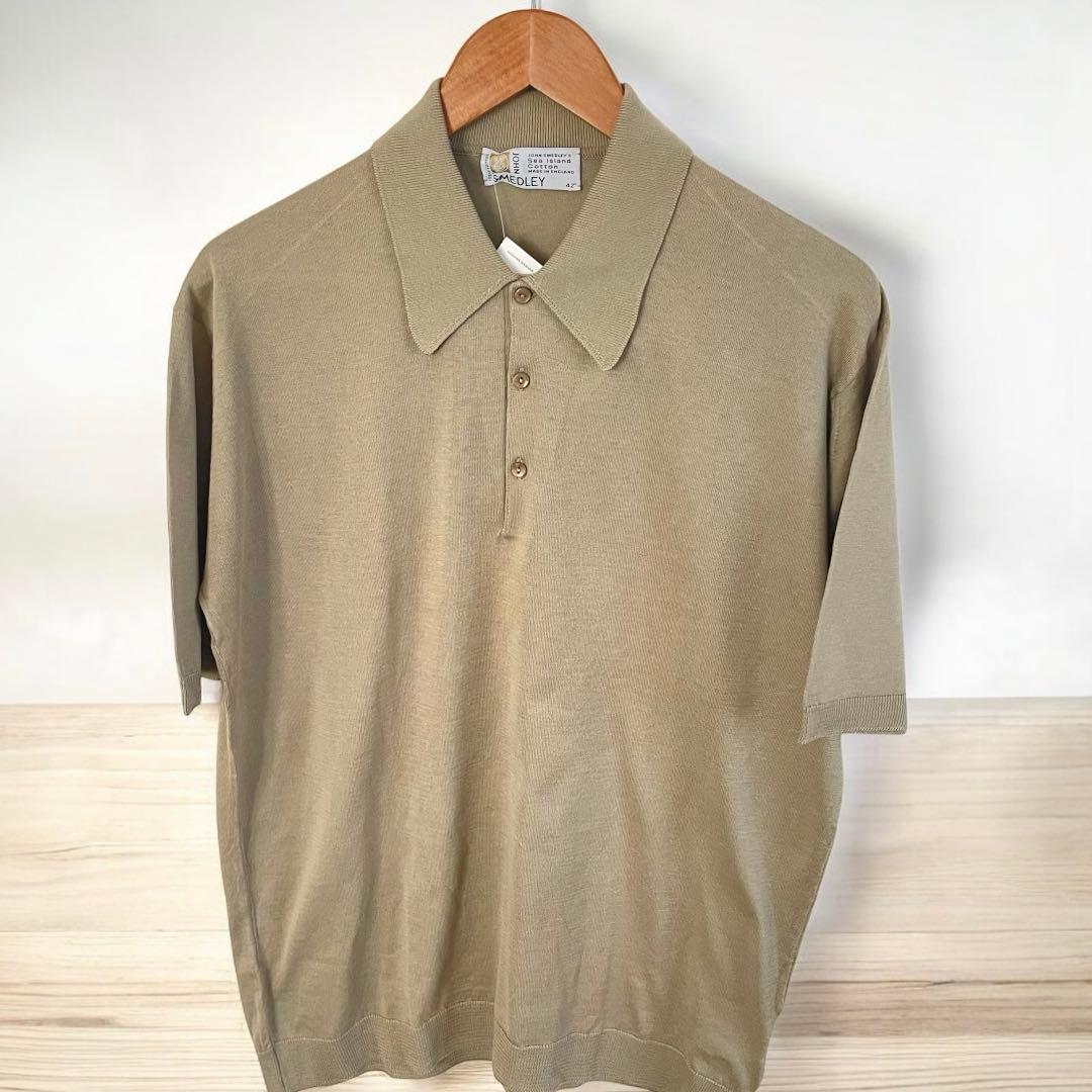 JOHN SMEDLEYジョンスメドレー　ニット 半袖 ベージュ 42 英国製