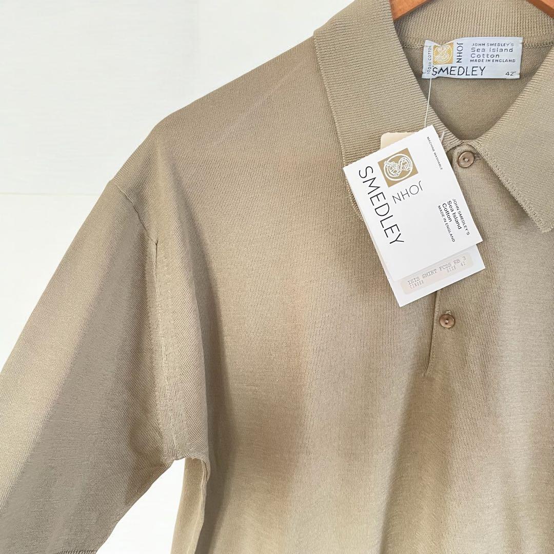 JOHN SMEDLEYジョンスメドレー　ニット 半袖 ベージュ 42 英国製