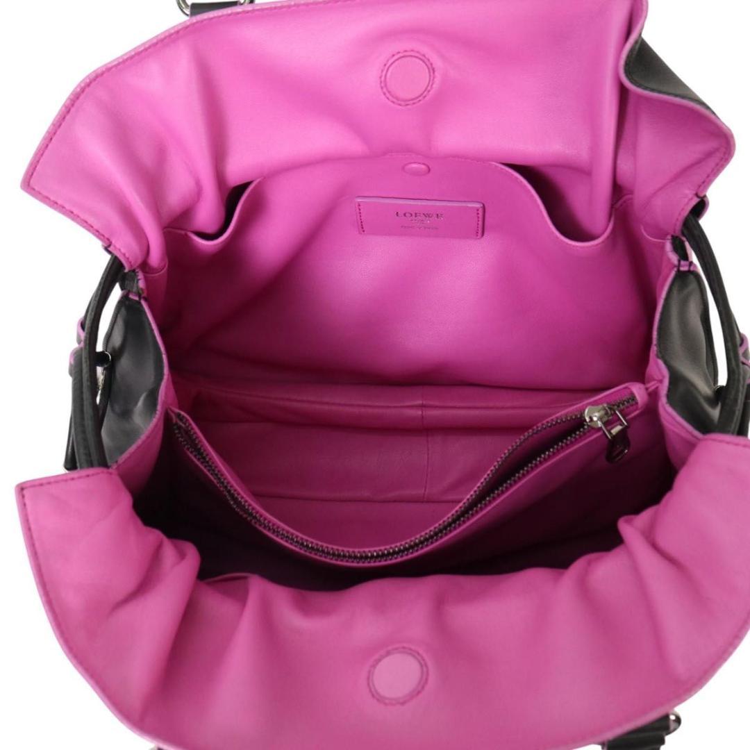 【人気】LOEWE ロエベ フラメンコ ハンドバッグ 黒×ピンク バイカラー