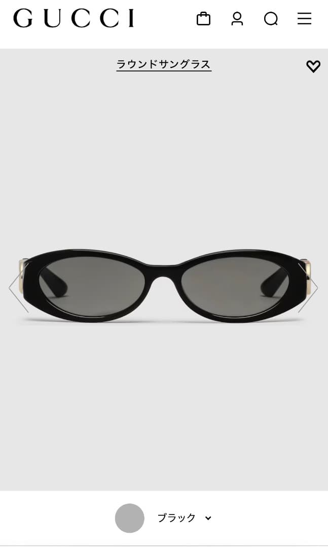 GUCCI ブラック ラウンドサングラス ケース付き