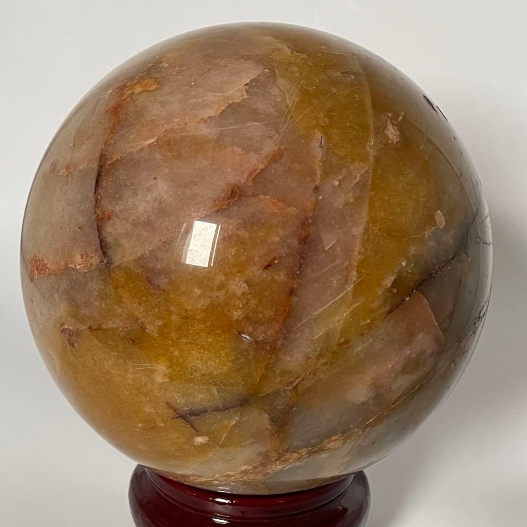 【H&E社正規品／保証書付き】ヒマラヤ・レッドゴールド・アゼツライト スフィア