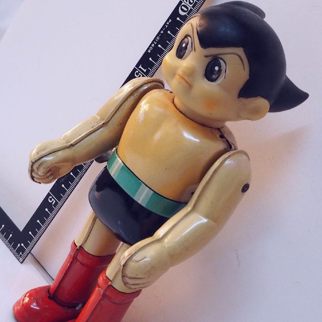 旧バンダイ【鉄腕アトム 動作確認済】当時物ブリキ製ゼンマイ歩行人形TIN【箱無】