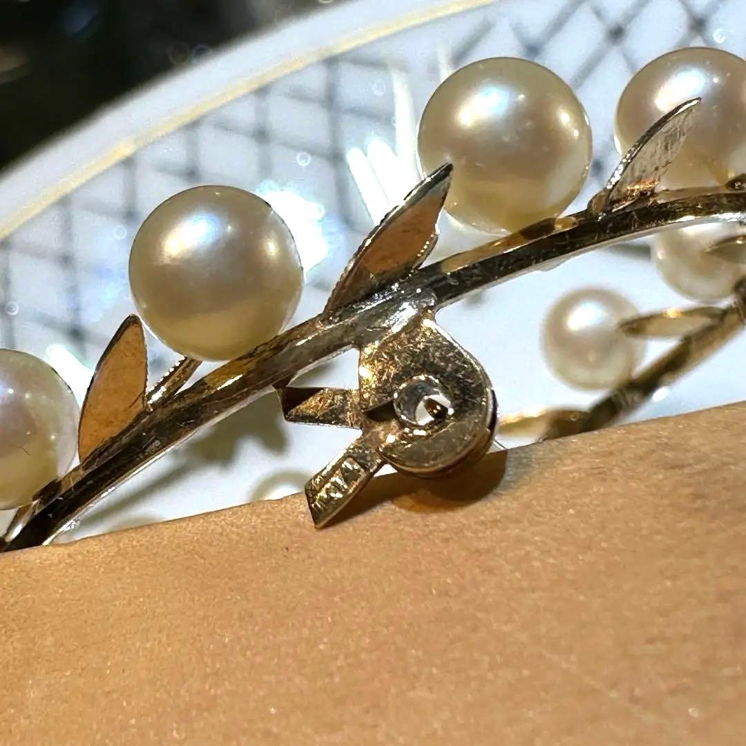 K14 あこや真珠ベビーパールブローチ