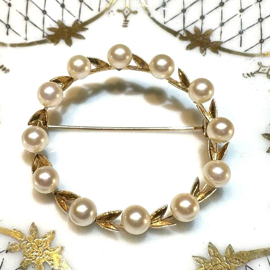 K14 あこや真珠ベビーパールブローチ