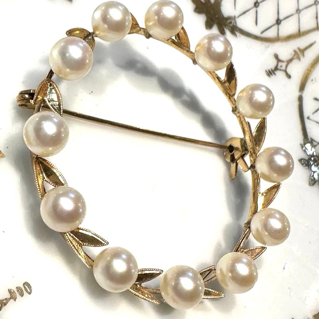 K14 あこや真珠ベビーパールブローチ