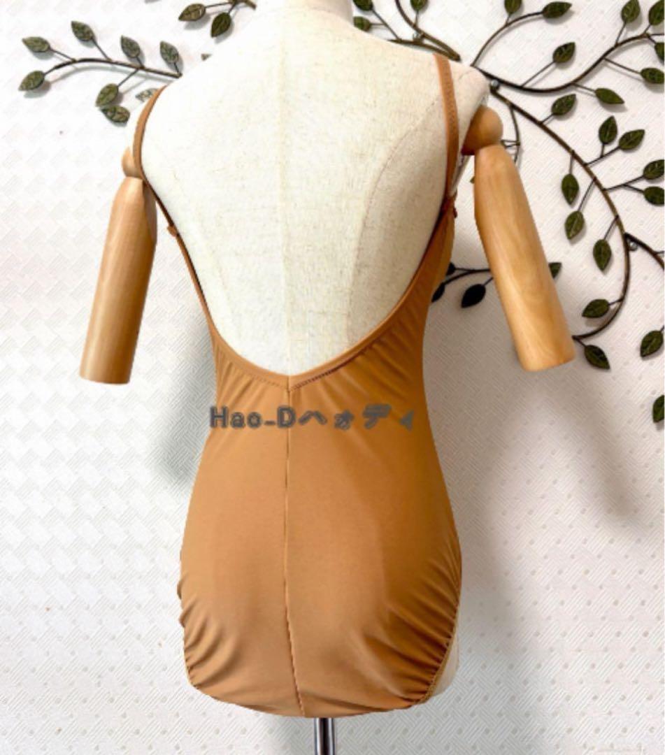 新品★タンカラー★濃肌色★M★レオタード★胸パット付きインナー★バレエ