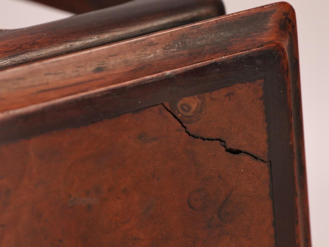 BK432　時代唐木　玉杢　高卓　花台　香炉台　飾台　盆栽台　高さ約40㎝