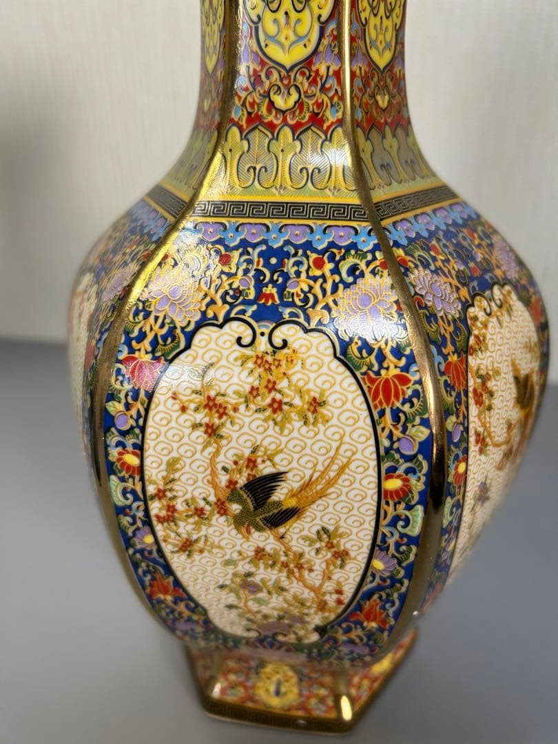 清代雍正粉彩描金花瓶　旧家蔵出し、骨董品、在銘、縁起物、希少、古美術、美術品