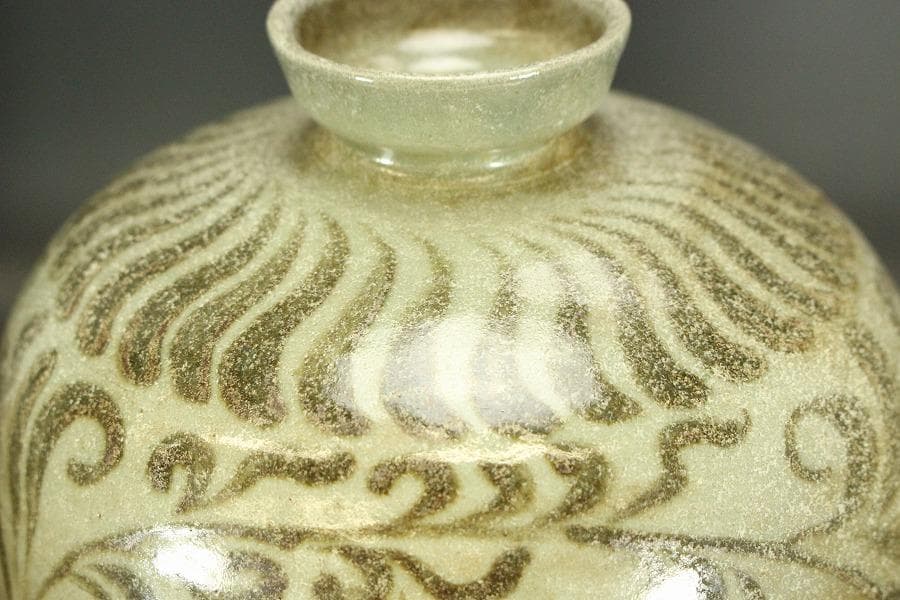 古美術 高麗青磁鉄絵梅瓶 高27cm(ZE592)