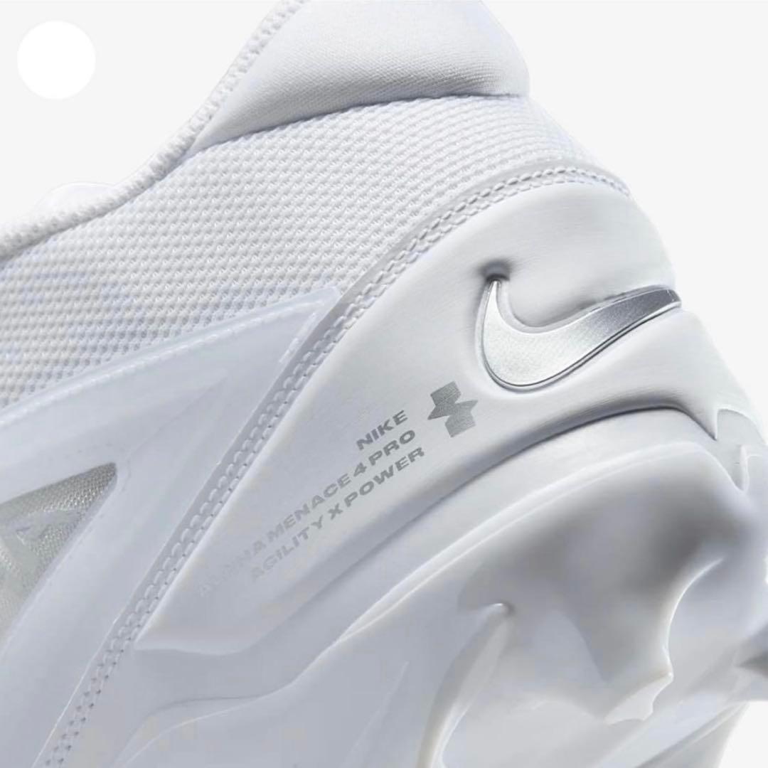 ナイキ 28 アルファメナス プロ アメフト スパイク シューズ 靴 白 g