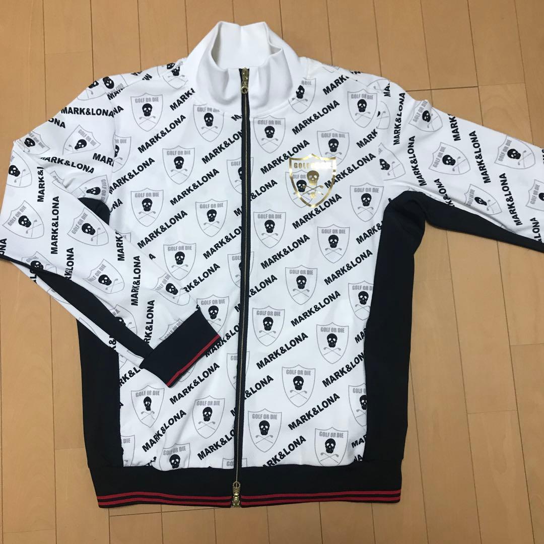 マークアンドロナ 白　総柄　ナイロンジャケット　パンツ　セットアップ