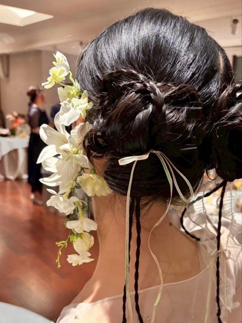 アーティフィシャルフラワー ブーケ イヤーカフ ブートニア　セット