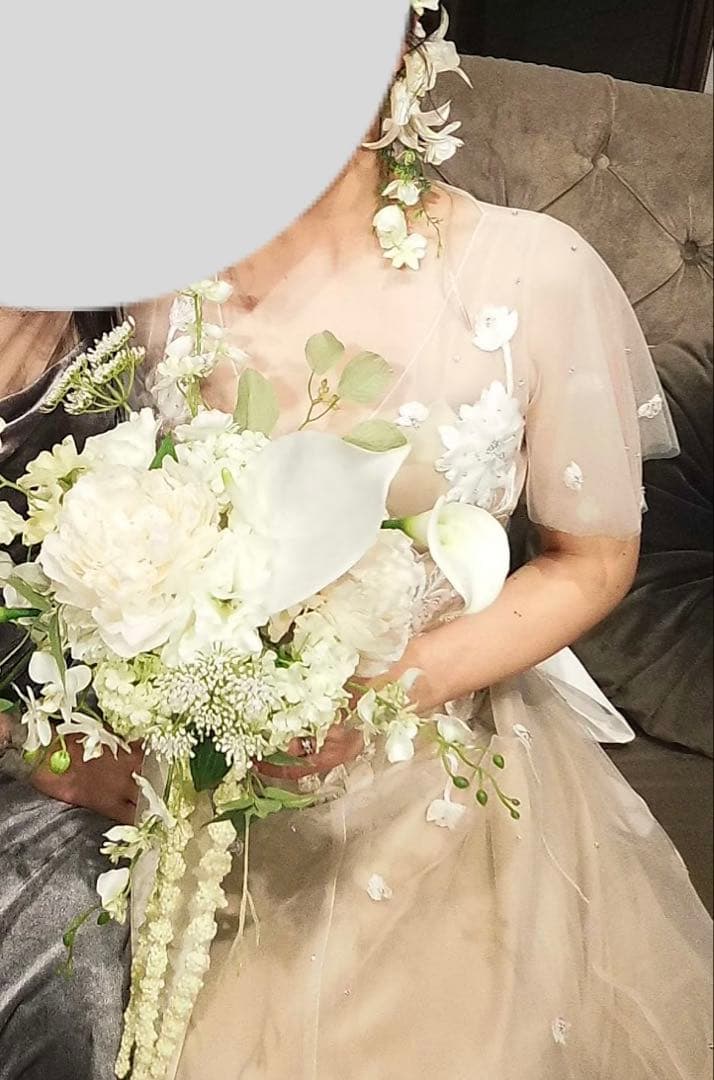 アーティフィシャルフラワー ブーケ イヤーカフ ブートニア　セット