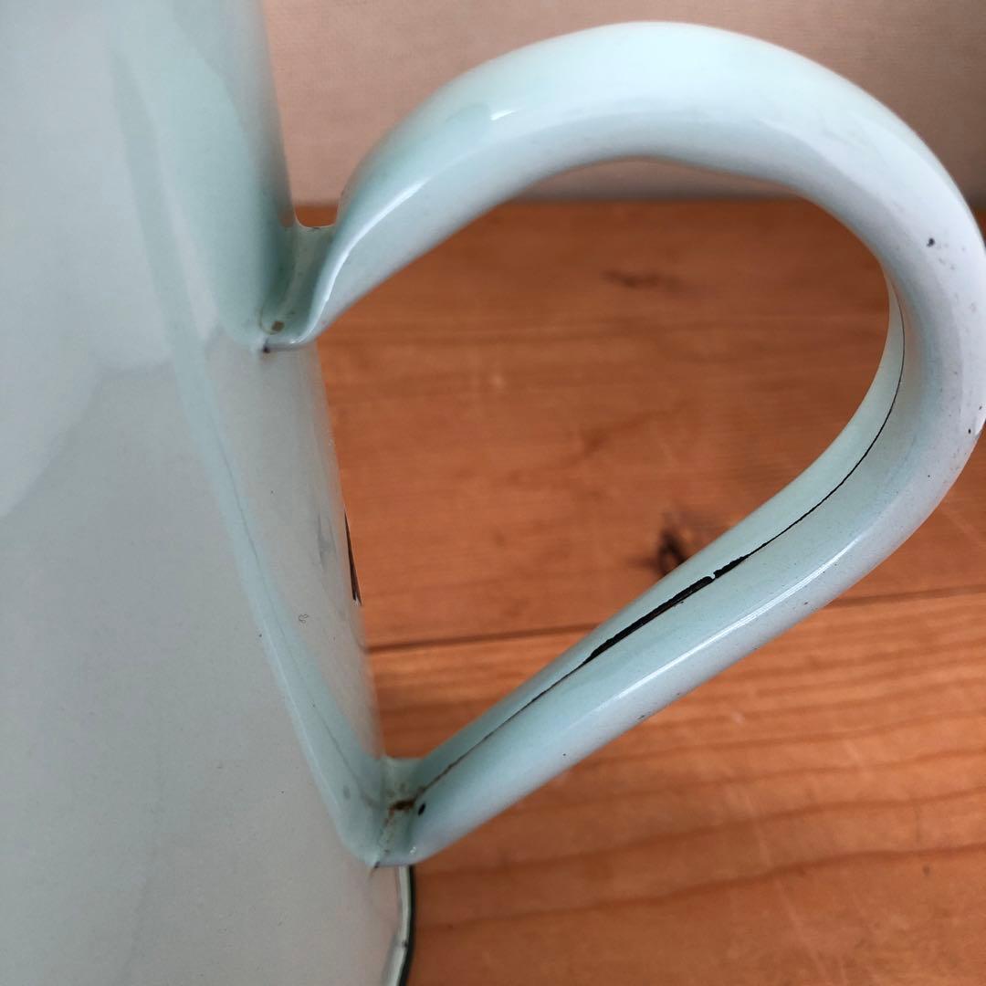 古いホーローポット　琺瑯　フランス　アンティーク　漉し器　カフェ　no.223