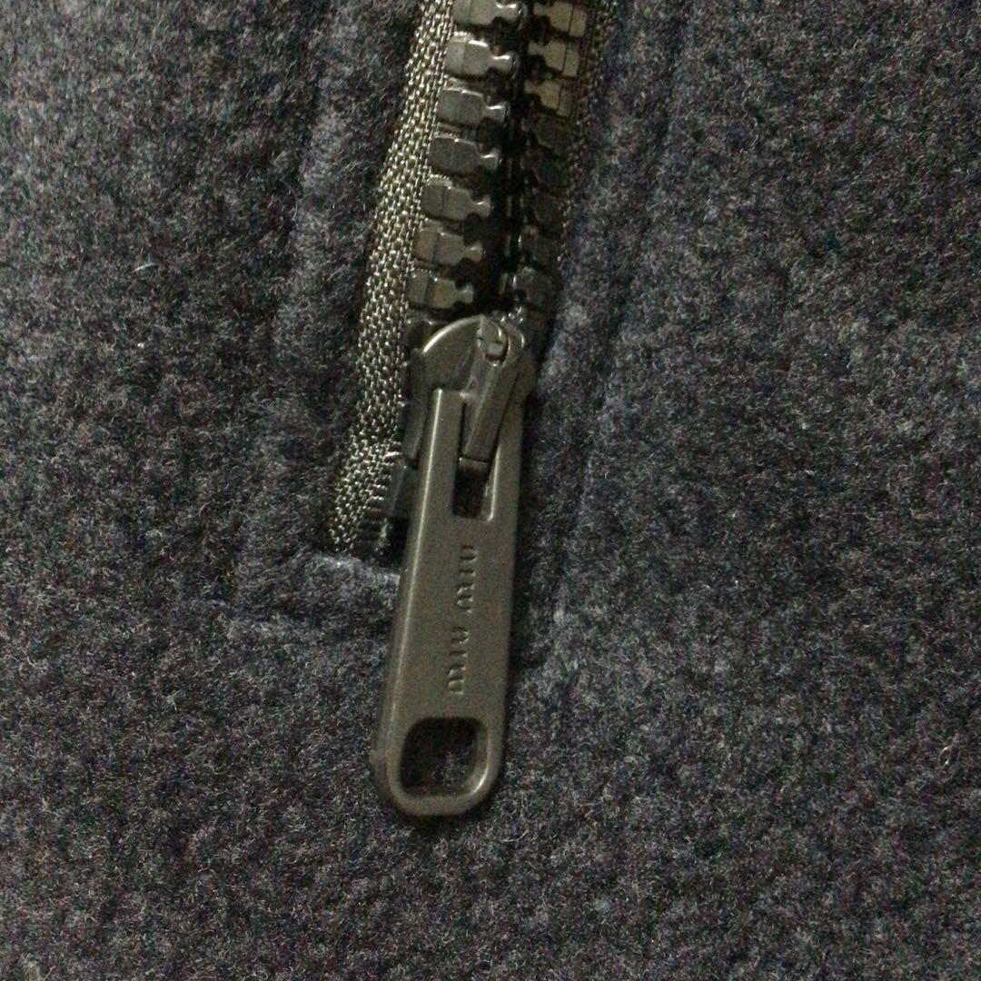 美品miu miu ネイビー ジップアップジャケット　フリース　ミュウミュウ