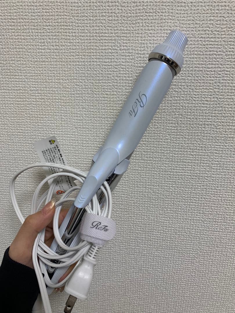 ホワイト カールアイロン 温度調節機能付き