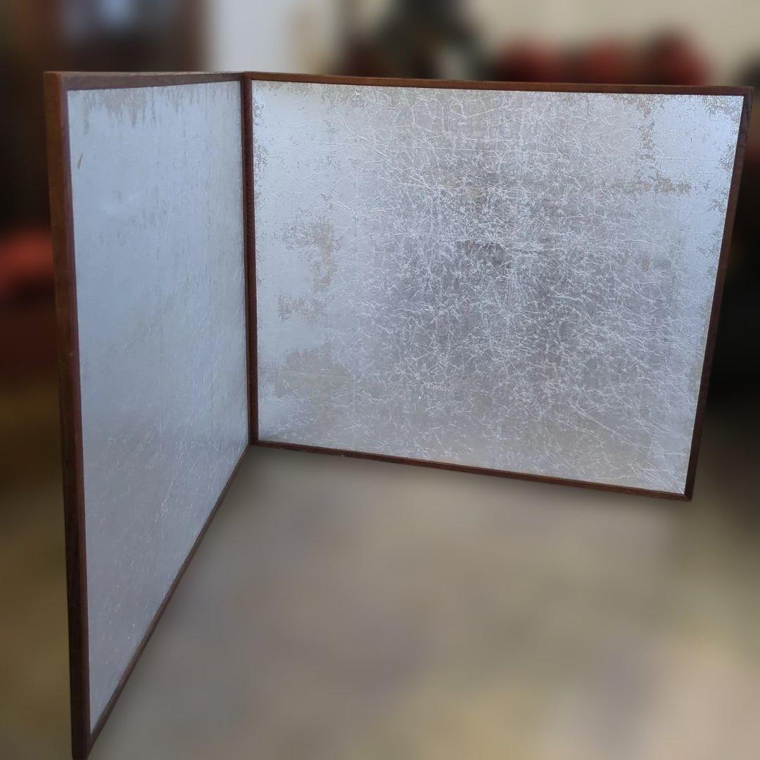 風炉先屏風　屏風　両面開き　銀紙　茶道具　茶道　間仕切り