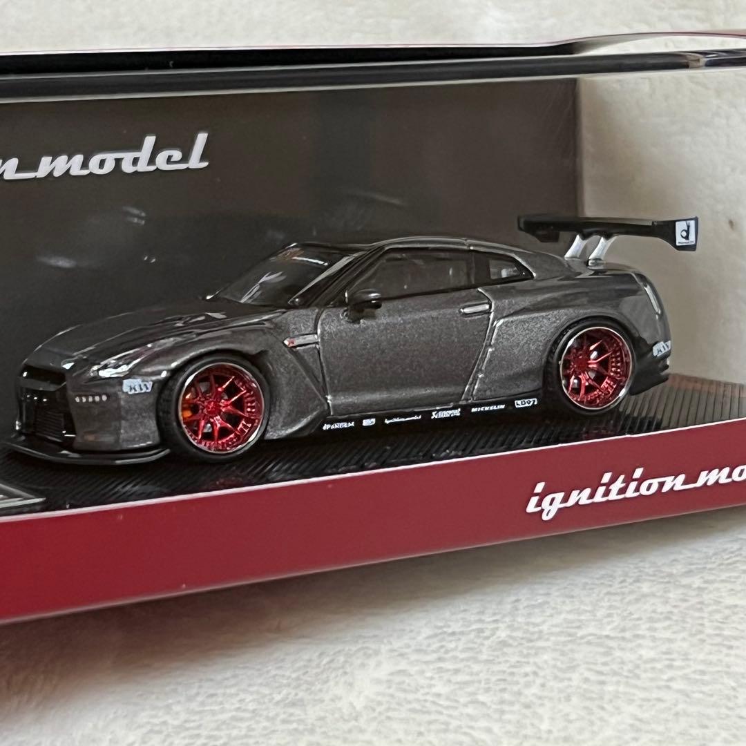 イグニッションモデル1/64 パンデム R35 GT-R ガン メタリック