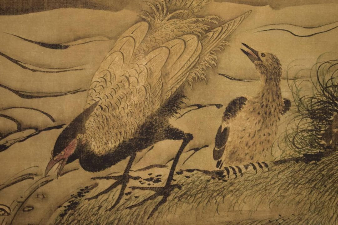 複製/海雲/雉に燕図/中国画/工芸/布袋屋掛軸HI-874