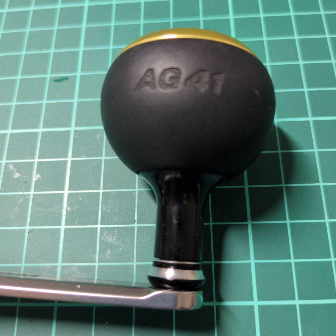 AG41 ／Ａ７６６３Ｃbベイトリール用カスタムハンドル ゴールド/ブラック
