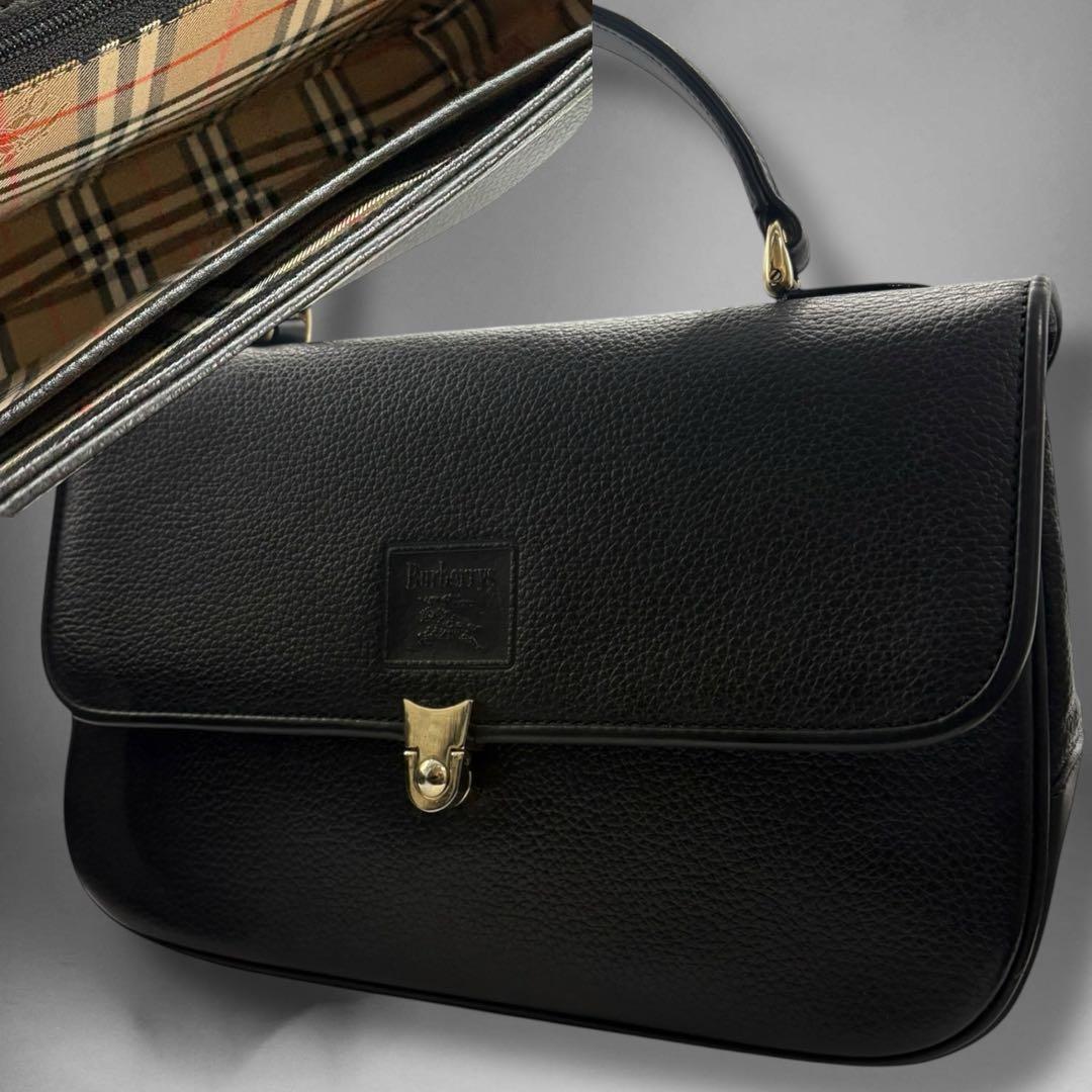 (未使用) Burberry バーバリー 冠婚葬祭 ハンドバッグノバチェック