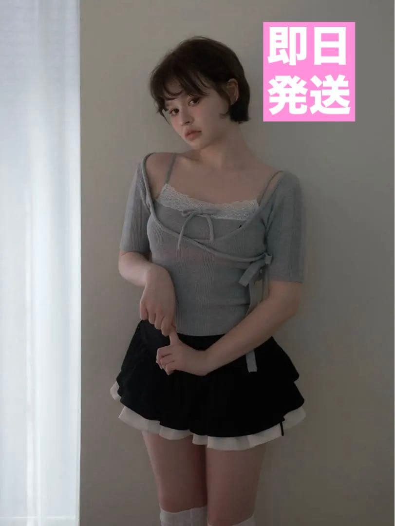 ANDMARY Cachecoeur lace set tops グレー