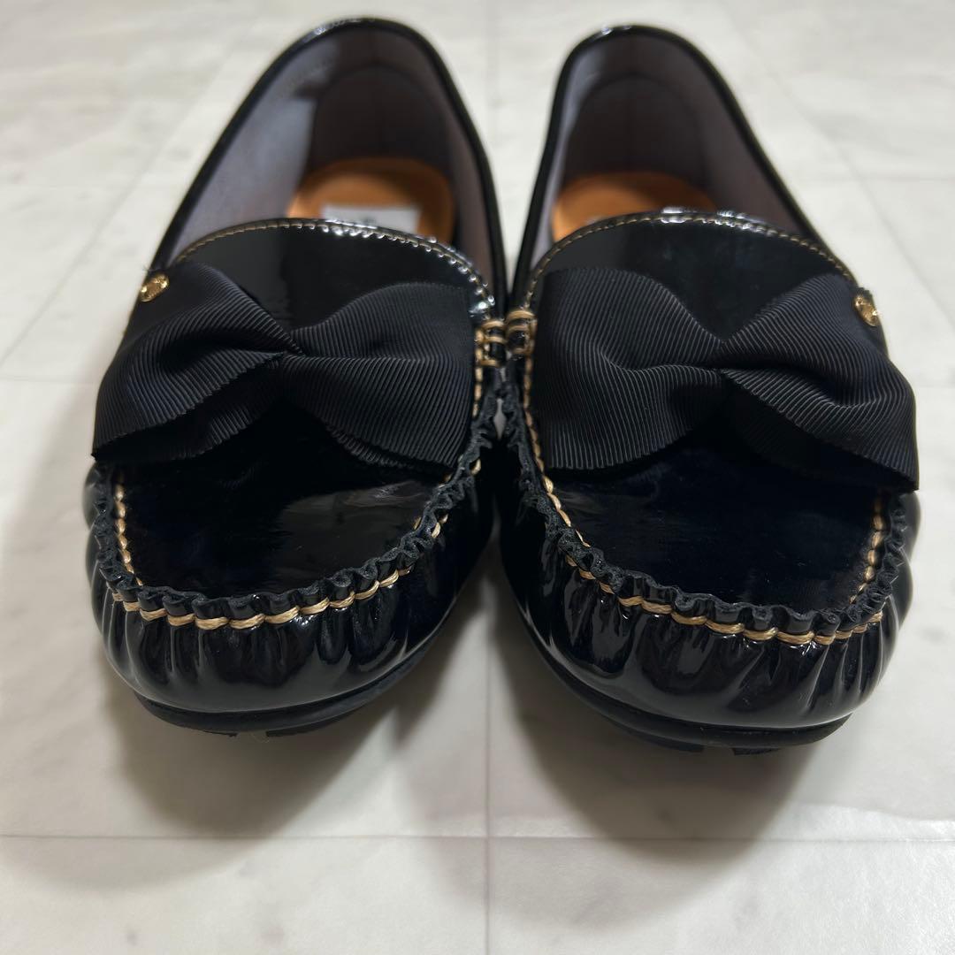 LANVIN en Bleu ローファー モカシン エナメル リボン 24cm