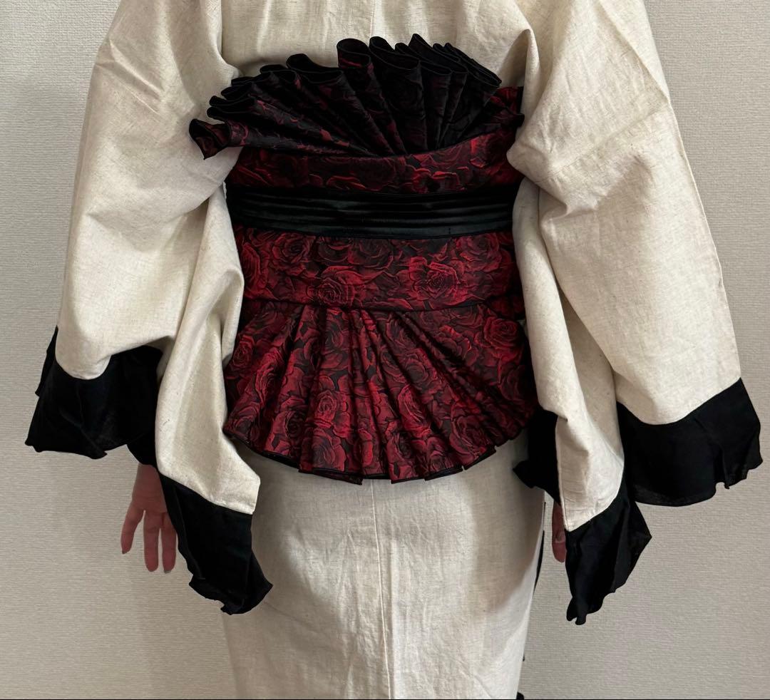 大人兵児帯　【ローズ】【クロコダイルパープル】セット