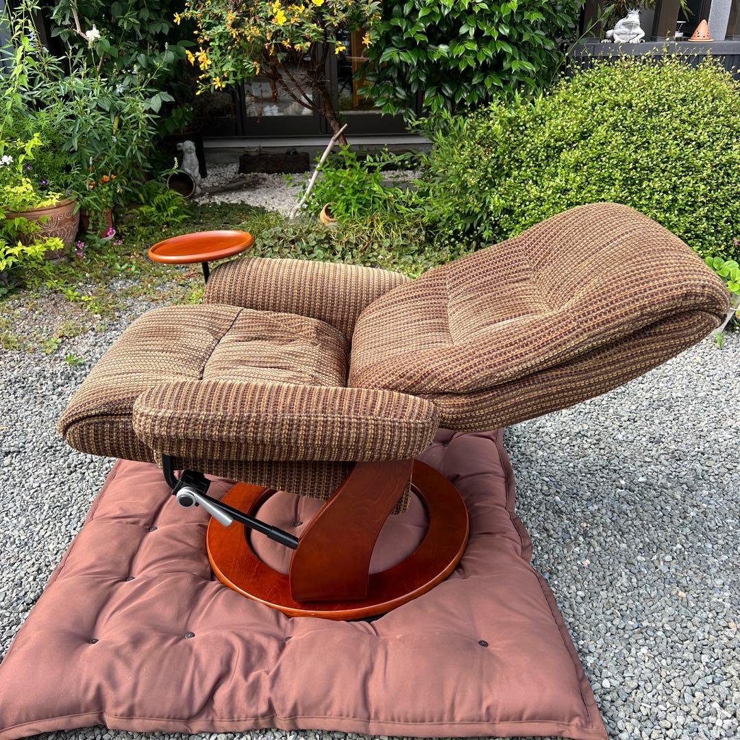 リクライニングソファ オットマン付き パーソナルチェア テーブル 1人掛け